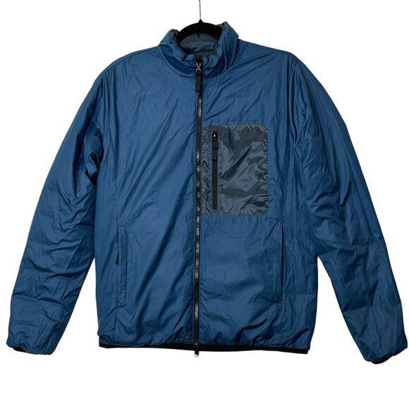 Everlane Reversable Packable Puffer Blue 5 Zipper Pockets Men XS Primeloft - Picture 4 of 14